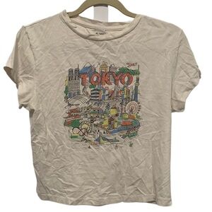 Re/Done Tokyo Cropped Short Sleeve Tee Shirt